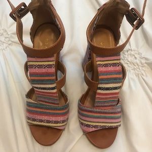 Summer striped colorful heels